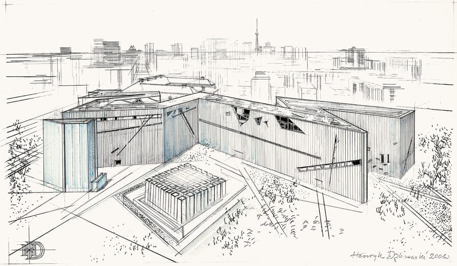 Berlin – Muzeum Żydowskie, w tle panorama Berlina (2001)