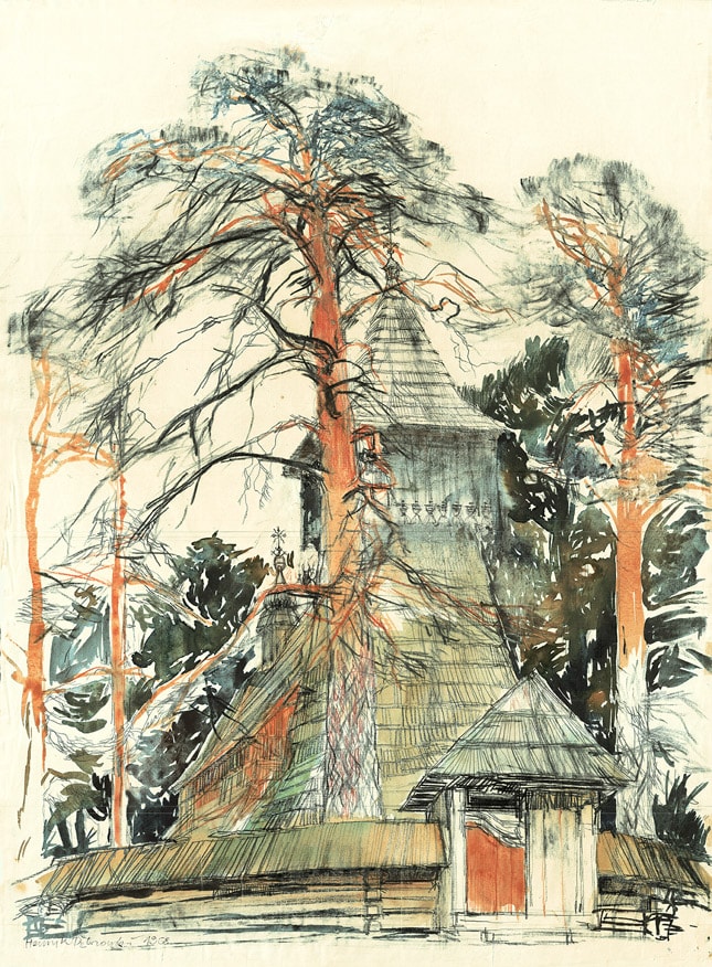 Dębno na Podhalu – sosny i kościół drewniany pod wezwaniem Św. Michała Archanioła (1968)