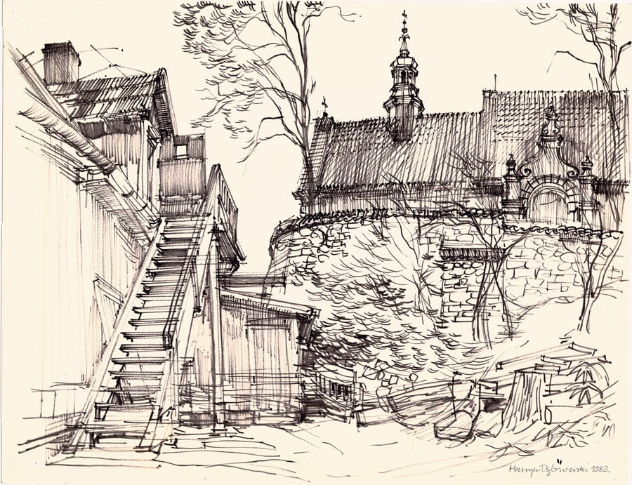 Kazimierz Dolny – klasztor Reformatów, schody (1983)