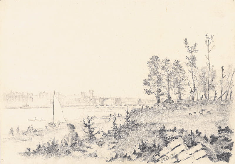Warszawa – brzeg Wisły tuż po wojnie (1945)