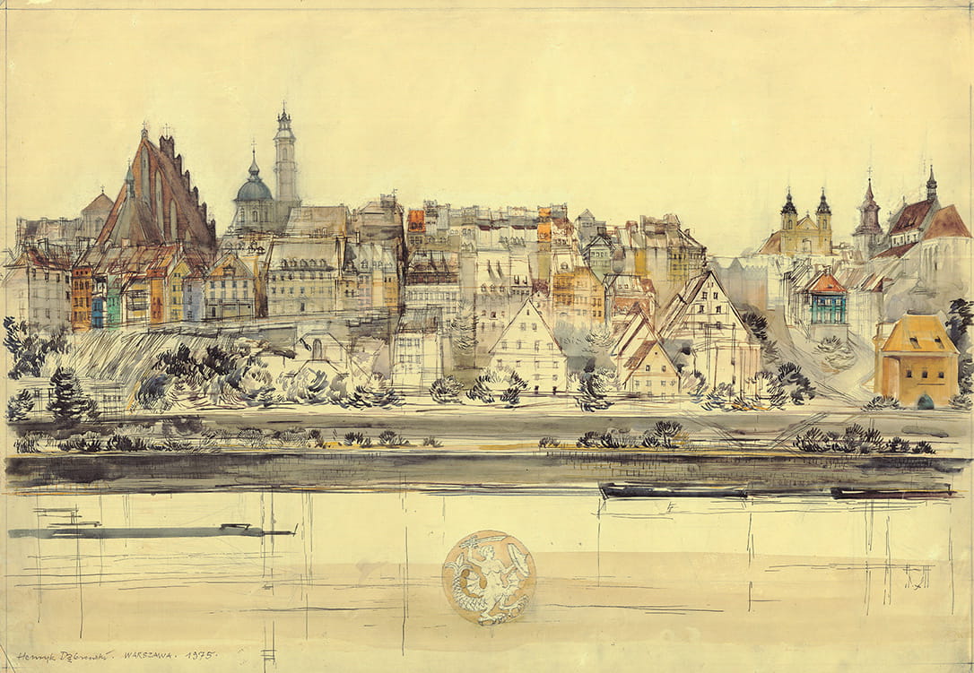 Warszawa – panorama Starego Miasta (1975)